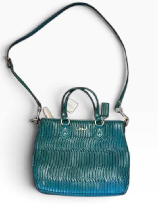 Coach Handbags - Coach Gathered Leather Ashley Aegean Green (Style #F23972) NWT